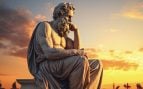 Estatua de un antiguo pensador de filosofía griega. Foto: Freepik AI