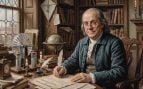 Benjamin Franklin. Imagen generada con IA.