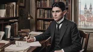 Franz Kafka. Imagen generada con IA.