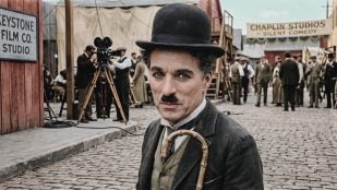 Charles Chaplin. Imagen generada con IA.