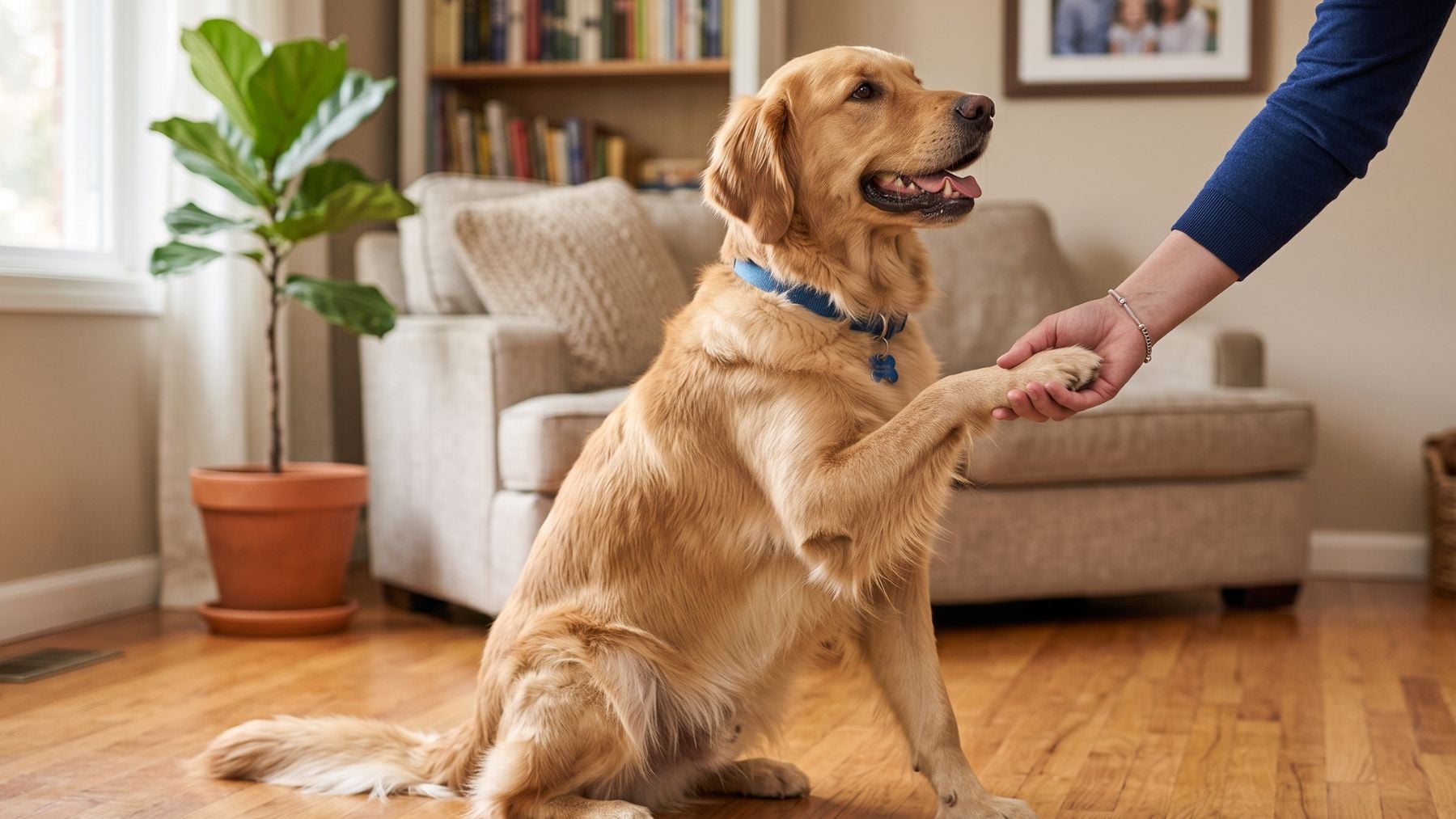 Perro dando la pata. (Imagen generada por IA)