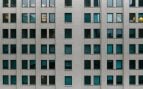 Fachada, edificio, temperatura, verano