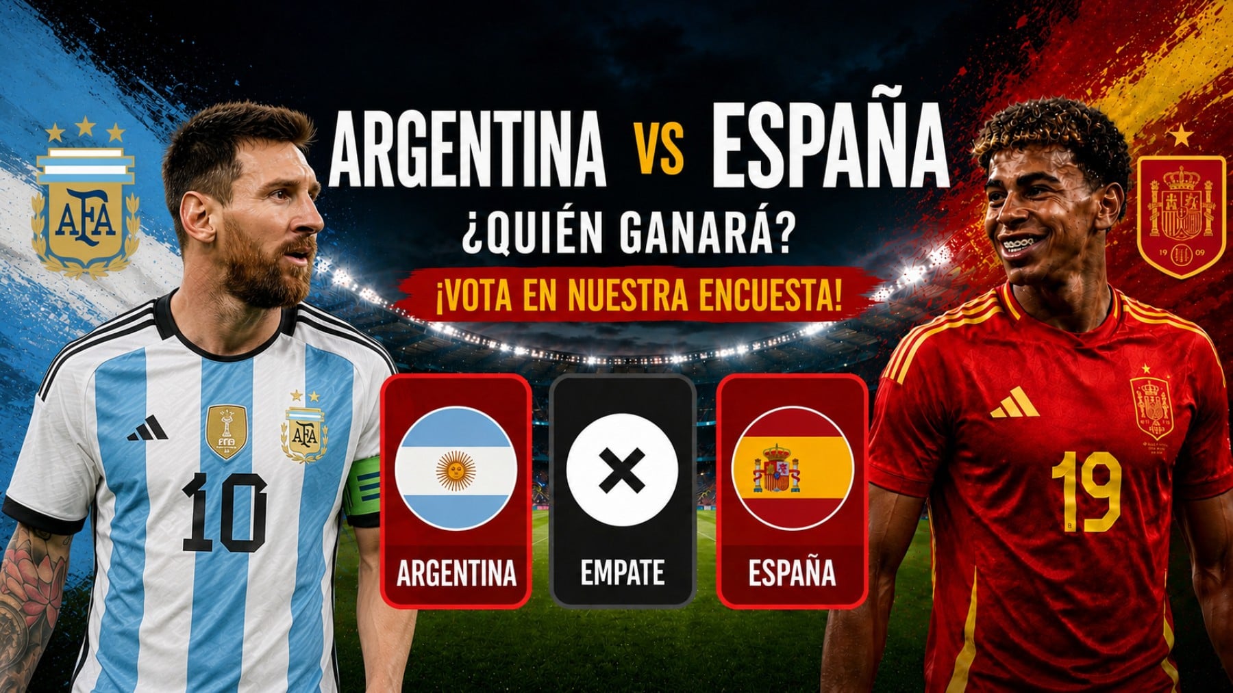 ¿España o Argentina? ¿Qué selección crees que ganará el Mundial? ¡Vota en nuestra encuesta interactiva!