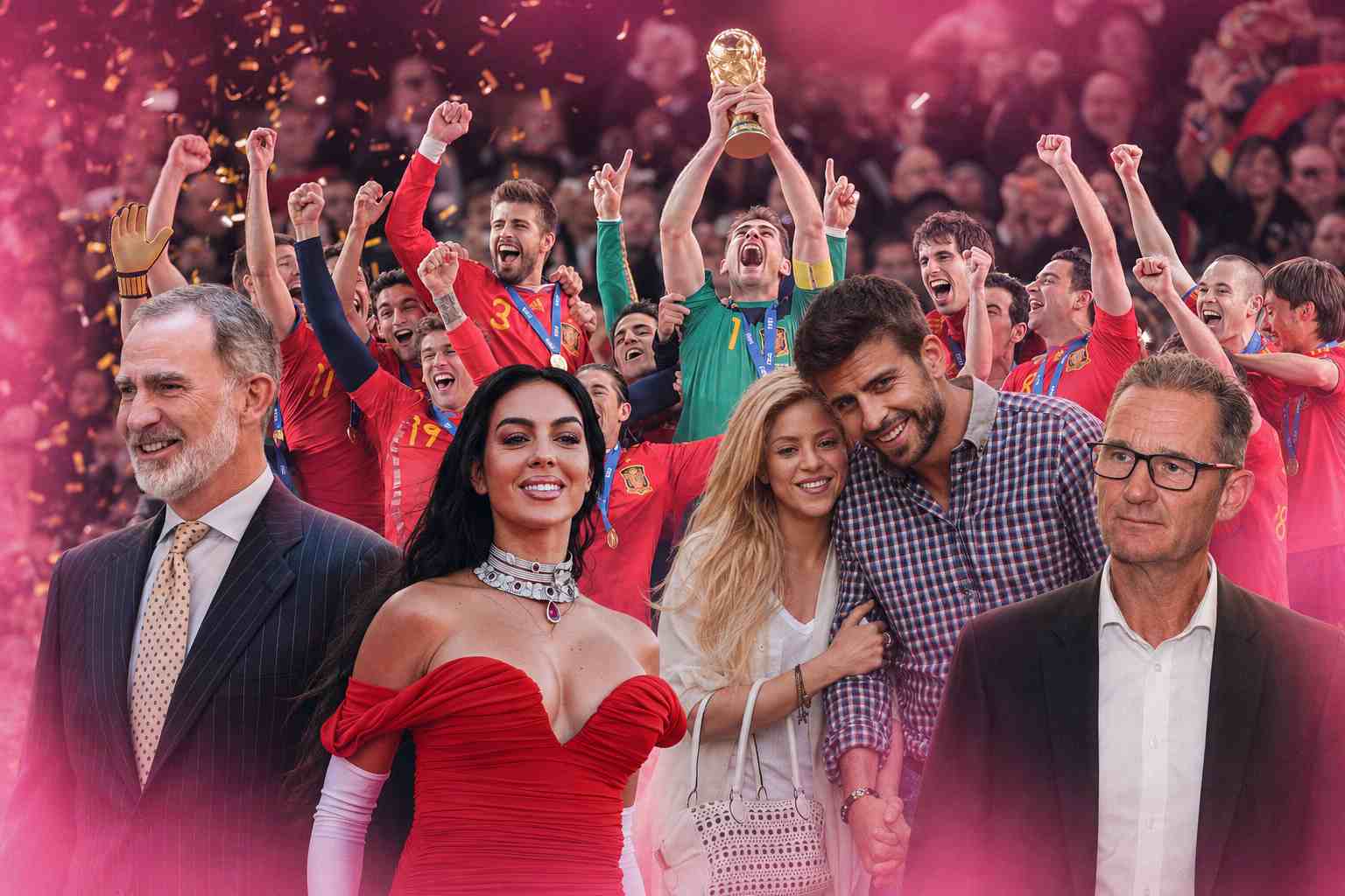 Felipe VI, Georgina, Shakira y Gerard Piqué e Iñaki Urdangarin. (Foto: Europa Press/IA)