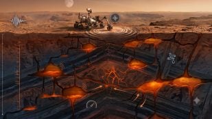 Sistema de conductos de Marte. Imagen generada con IA.