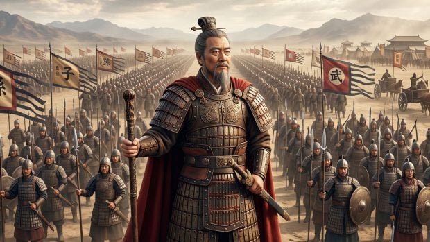 Sun Tzu al frente de sus ejércitos. (Imagen generada por IA)