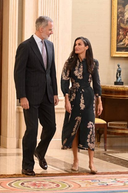 reina letizia look byan vestido