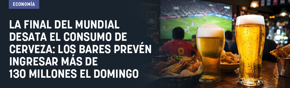 La final del Mundial desata el consumo de cerveza: los bares prevén ingresar más de 130 millones el domingo