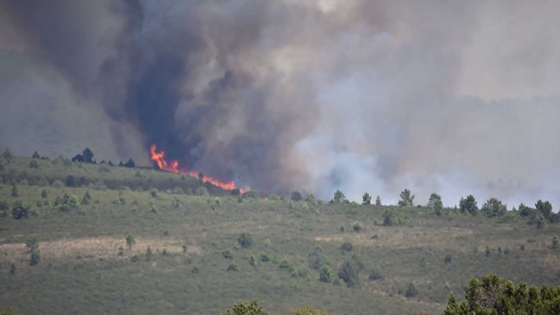 Diez localidades evacuadas por el incendio en La Mierla (Guadalajara) que ya ha arrasado más de 2.000 hectáreas