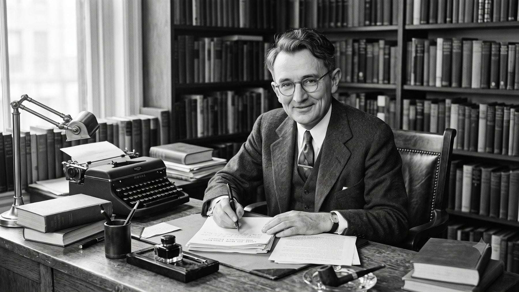 Imagen del escritor Dale Carnegie. Imagen generada por IA.