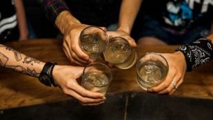 Brindis entre amigos