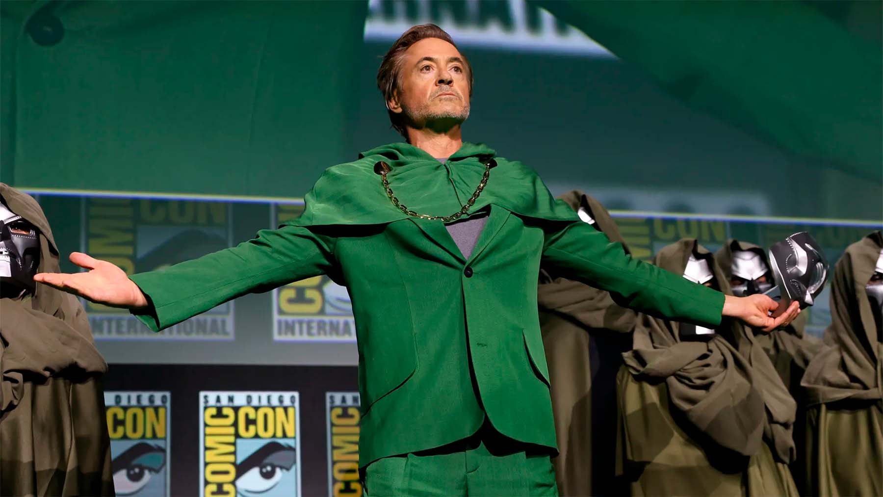 Robert Downey Jr. en la presentación del personaje en la Comic-Con de 2024.
