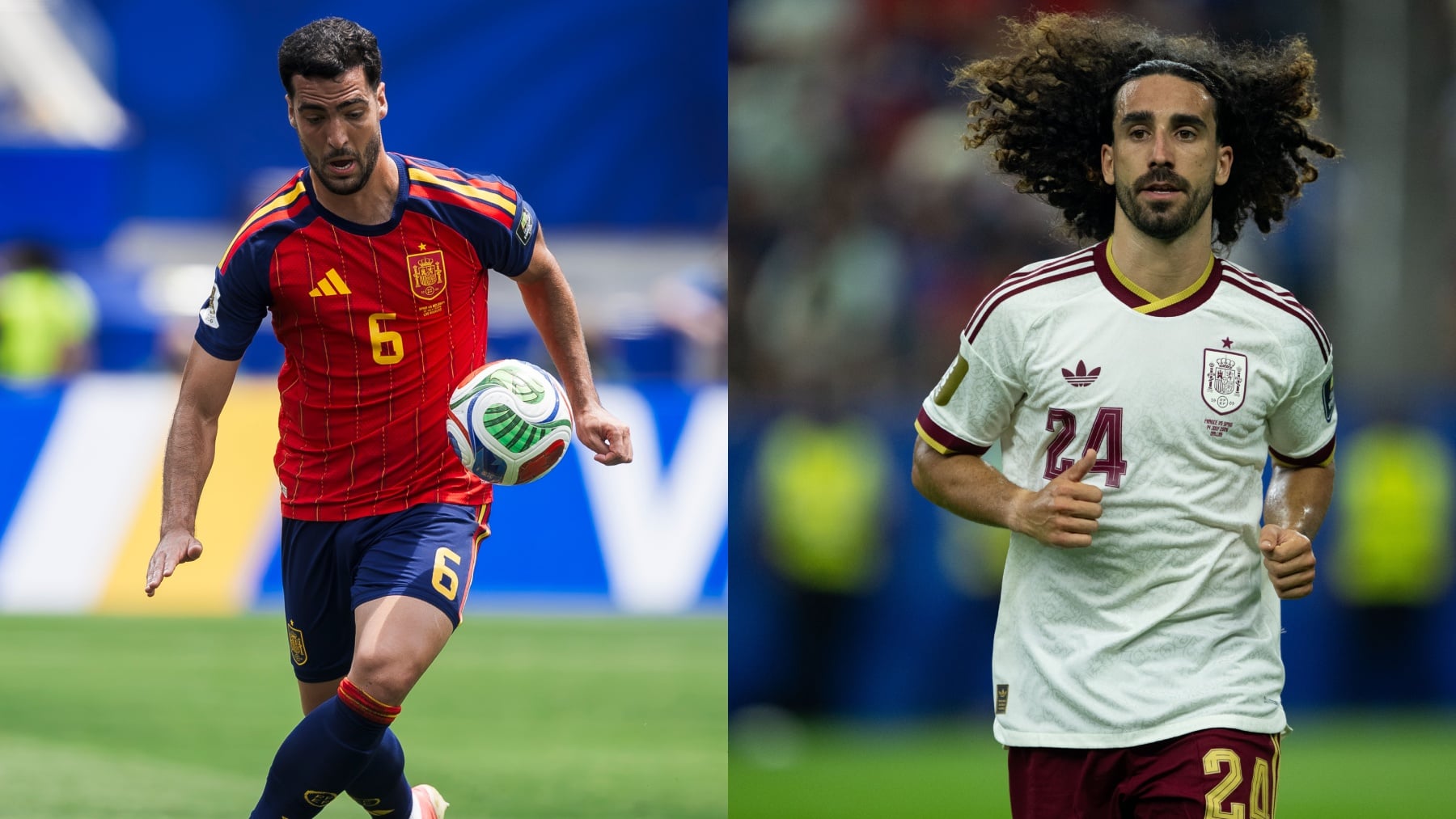 Primera y segunda equipación de España en el Mundial 2026. (Getty)