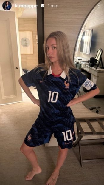 Ester Expósito en la publicación de Mbappé. (Instagram)