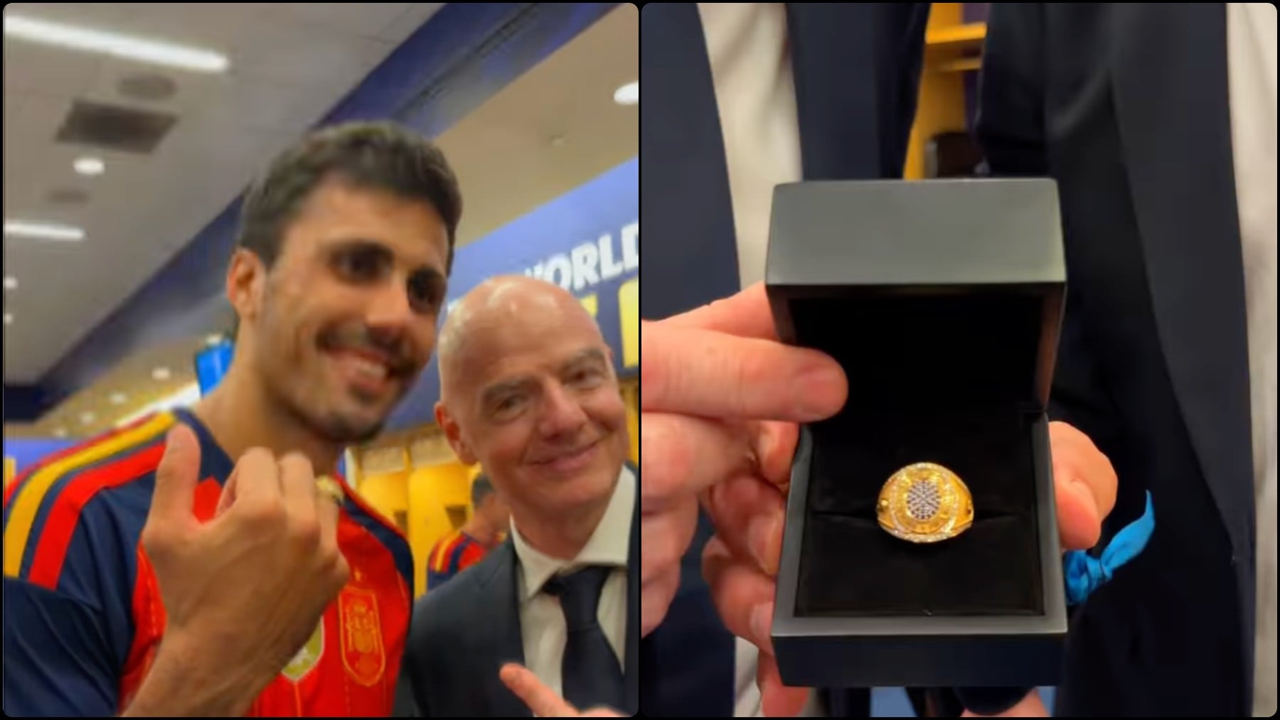 Así entregó Infantino a España los anillos de campeones del mundo ¡valorado en más de 10.000 euros!