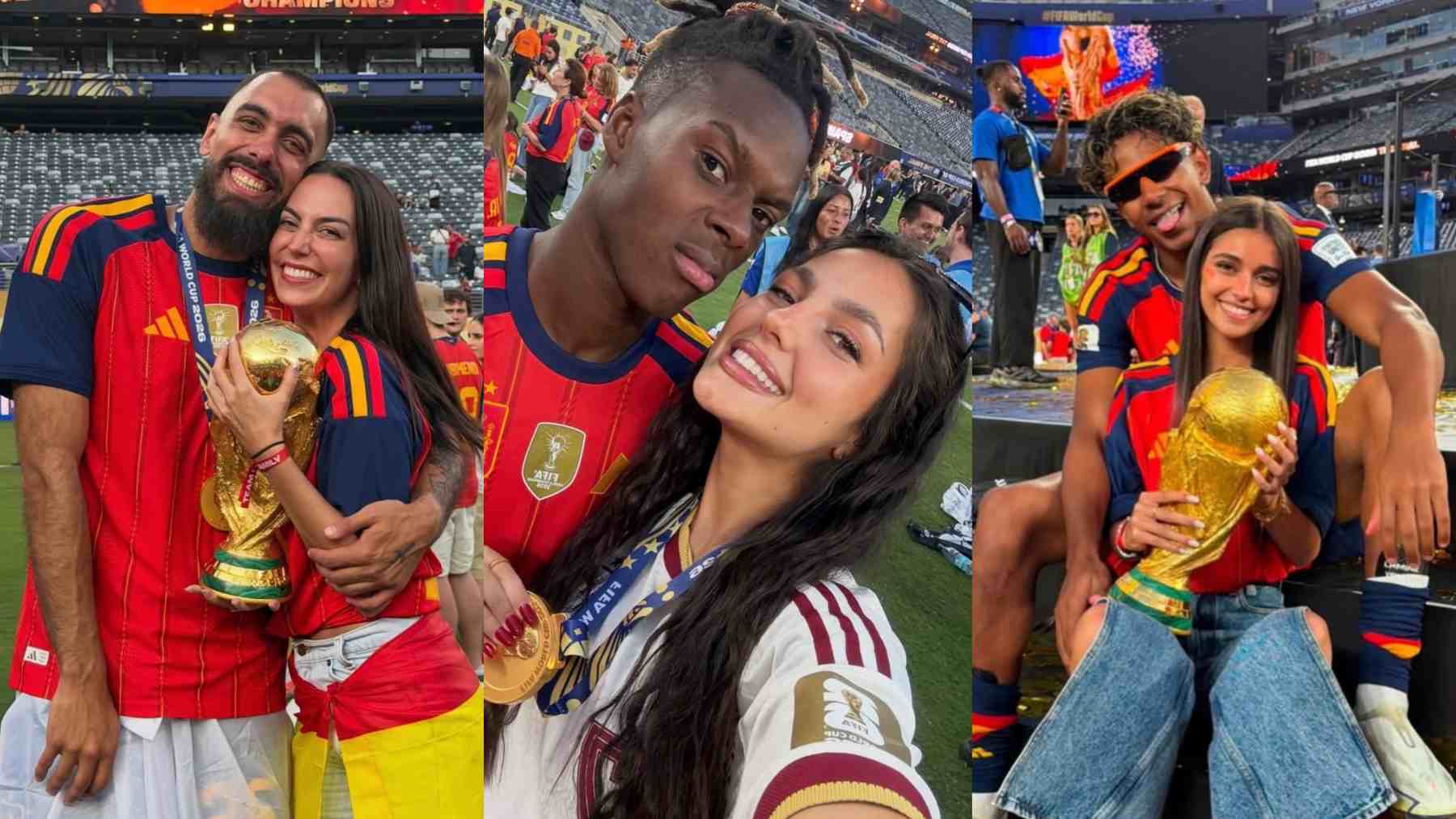 Los jugadores de la Selección Española y sus familias en la final del Mundial 2026. (Foto: RRSS)