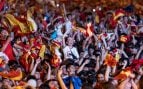 Aficionados españoles tras el partido