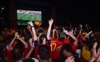 Aficionados españoles durante el partido