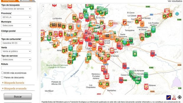 precio gasolina 21 julio Andalucía