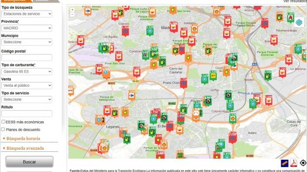 precio gasolina 22 madrid