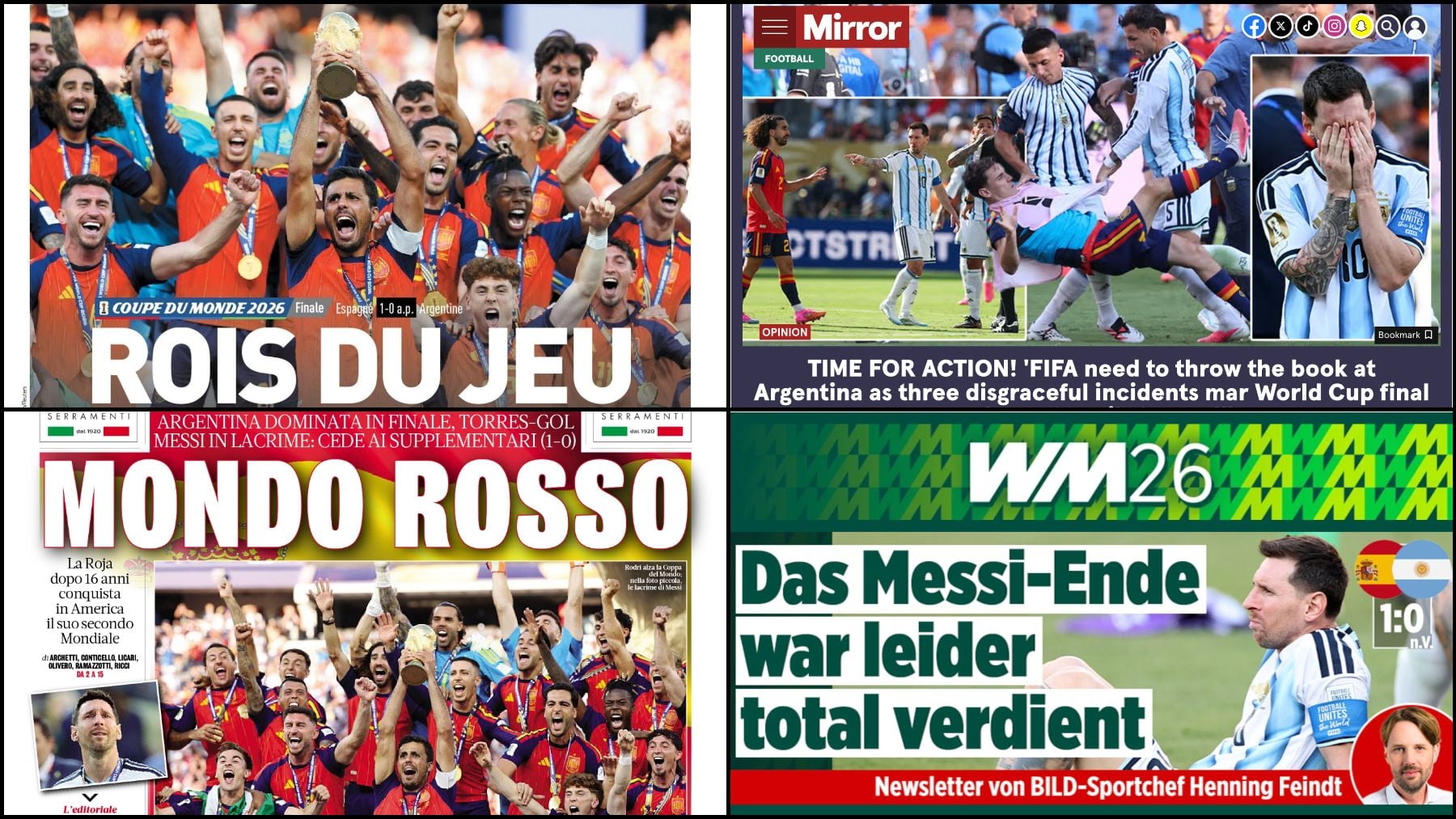 Del insulto al fútbol a criminales: la prensa mundial despedaza a Argentina tras la final