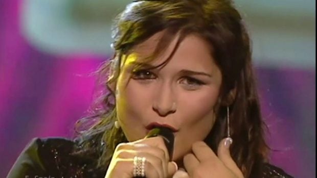 Rosa López en la final de Eurovisión 2002 (YouTube).