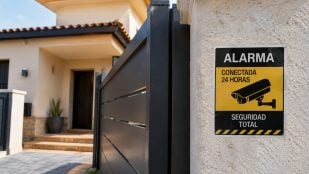 Pegatina, alarma, seguridad, casa