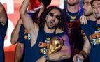 Marc Cucurella en la celebración del Mundial de Cibeles (Getty)