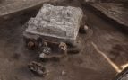 El INAH descubre altar y ofrendas a las afueras de la Zona Arqueológica de Tula, en Hidalgo. Foto: Gerardo Peña, INAH.