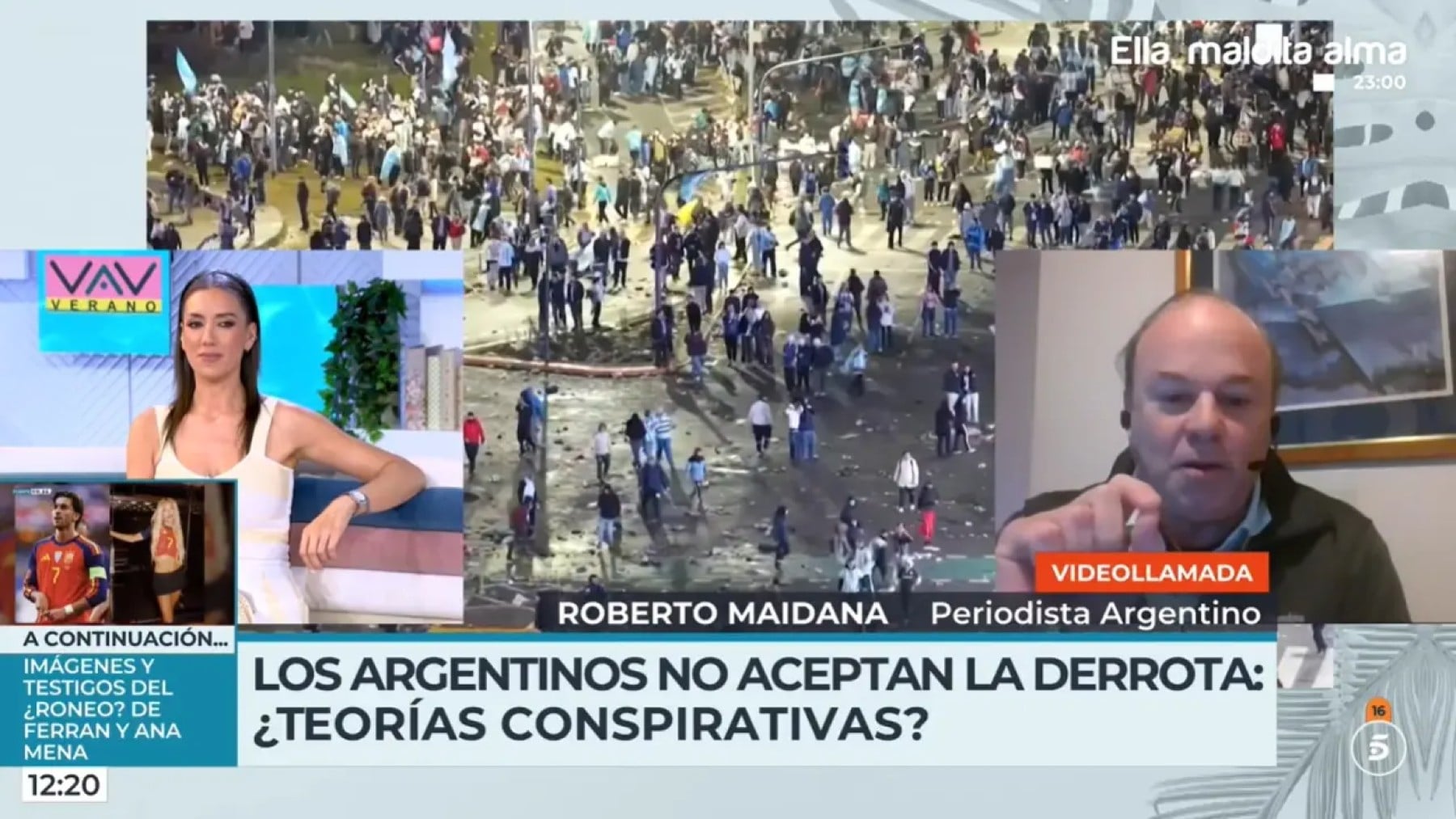 Patricia Pardo se enfrenta al periodista argentino Roberto Maidana (Telecinco).