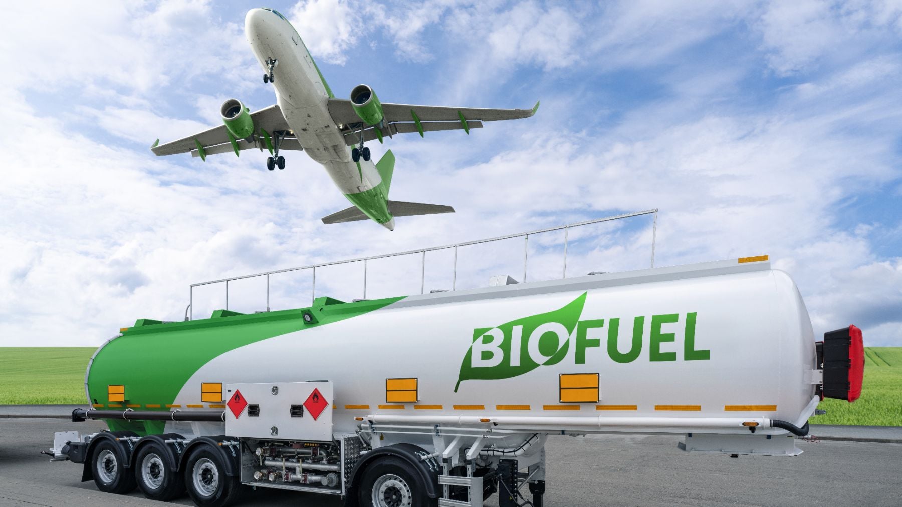 Avión alimentado por biocombustibles.