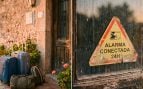 cartel de alarma falso en casa