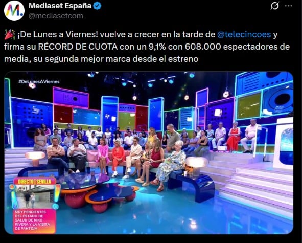 Audiencia de 'De lunes a viernes' (X).