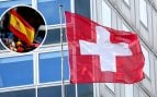 Banderas de España y Suiza. Fotos de EuropaPress.