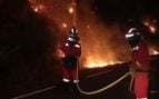 Unos bomberos en el incendio de Ávila