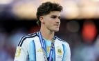 Julián Álvarez jugando el Mundial con Argentina (Getty)