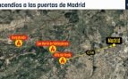 Los incendios que cercan Madrid se unen en un solo frente y Marlaska avisa de que «es un día crítico»
