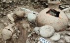 Restos de más de 1500 años de antigüedad fueron identificados durante trabajos de instalación de gas natural, a una cuadra de la Huaca Huallamarca. Foto: Estado Peruano