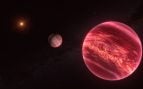 Representación de CD-35 2722, un sistema con un objeto parecido a una luna (Crédito: ESO/M. Kornmesser)