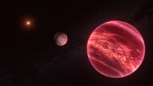 Representación de CD-35 2722, un sistema con un objeto parecido a una luna (Crédito: ESO/M. Kornmesser)