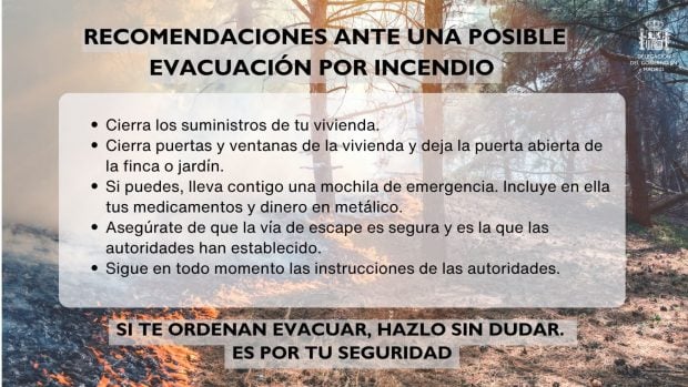 Recomendaciones evacuación incendio