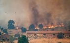 Vista del incendio forestal, a 25 de julio de 2026, en San Martín de Valdeiglesias, Madrid (España).