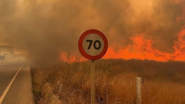 Incendio declarado en la Vall d'Uixó (Castellón).