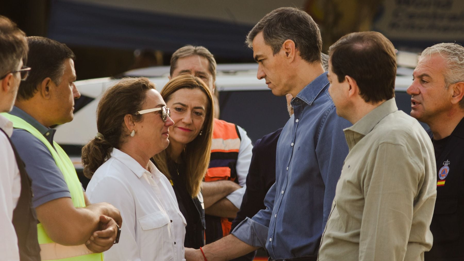 Pedro Sánchez y Alfonso Fernández Mañueco en Navaluenga (EP)