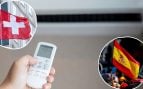 Aire acondicionado en Suiza y España. Imágenes de EuropaPress.