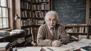 Albert Einstein. Imagen generada con IA.