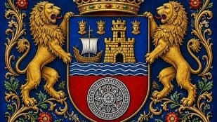 Escudo de Cantabria y la Torre del Oro