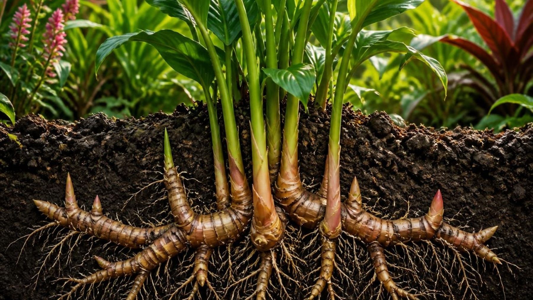 Planta con rizomas (AI).