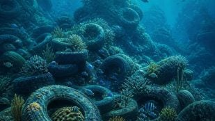 Neumáticos en el fondo del océano