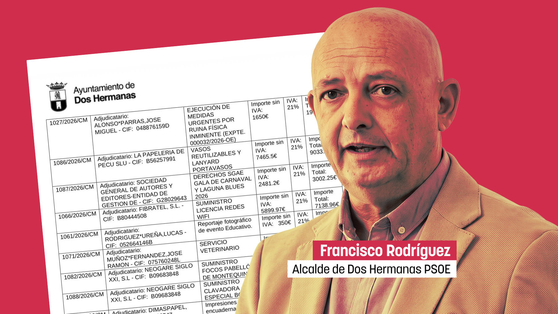 Despilfarro en el Ayuntamiento socialista de Dos Hermanas: de 9.000 € en vasos a 4.000 € en encuadernaciones
